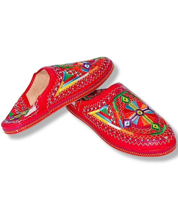 Moroccan Babouche Berber Women Red ACENDYA – ARABESK