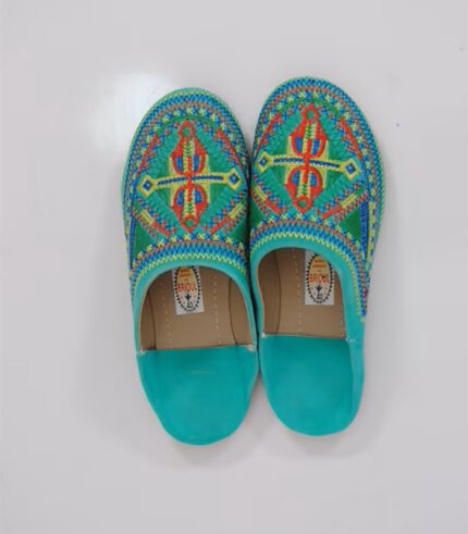 Moroccan Berber Babouche Women Green ACENDYA – ARABESK