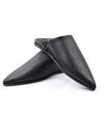 Moroccan Premium Babouche Leather Black acendya–arabesk_1