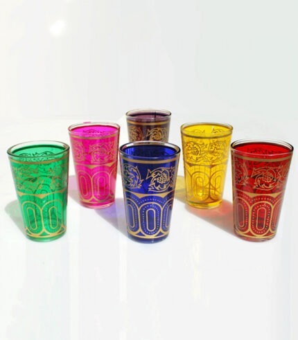 Moroccan Tea Glasses Set of 6 Marrakech ACENDYA – ARABESK